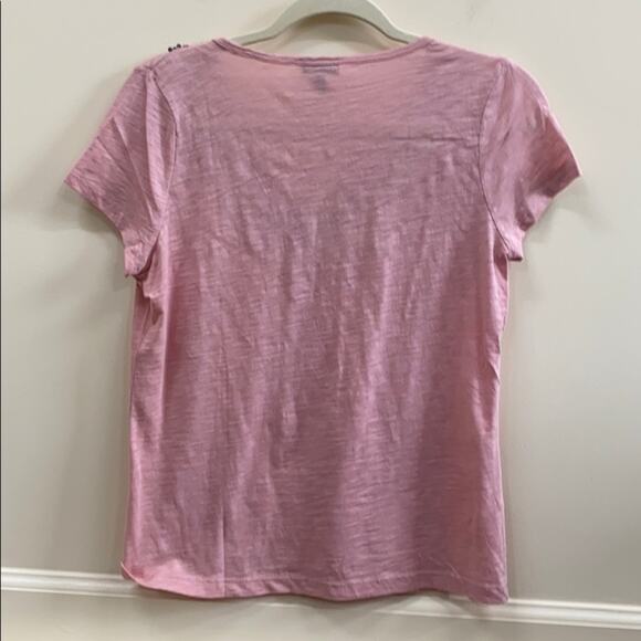 Talbots S pink beaded Short sleeve top - Picture 5 of 5